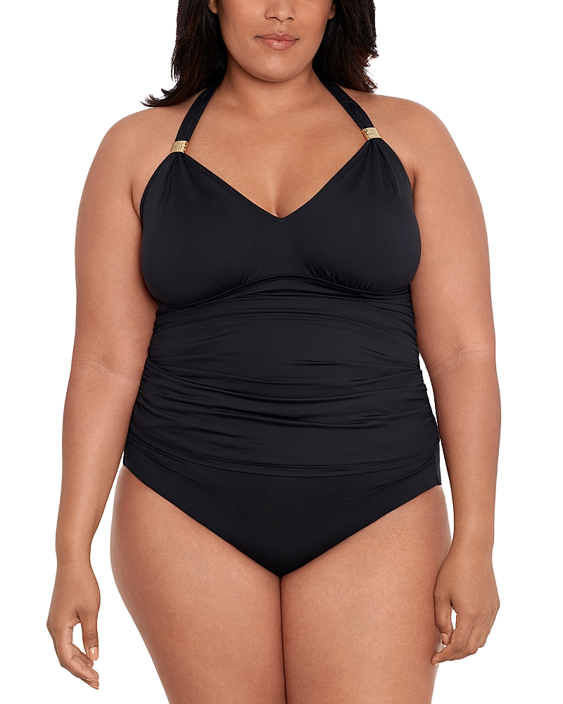 Polo Ralph Lauren Lauren Ralph Lauren Plus Halterkini In Black