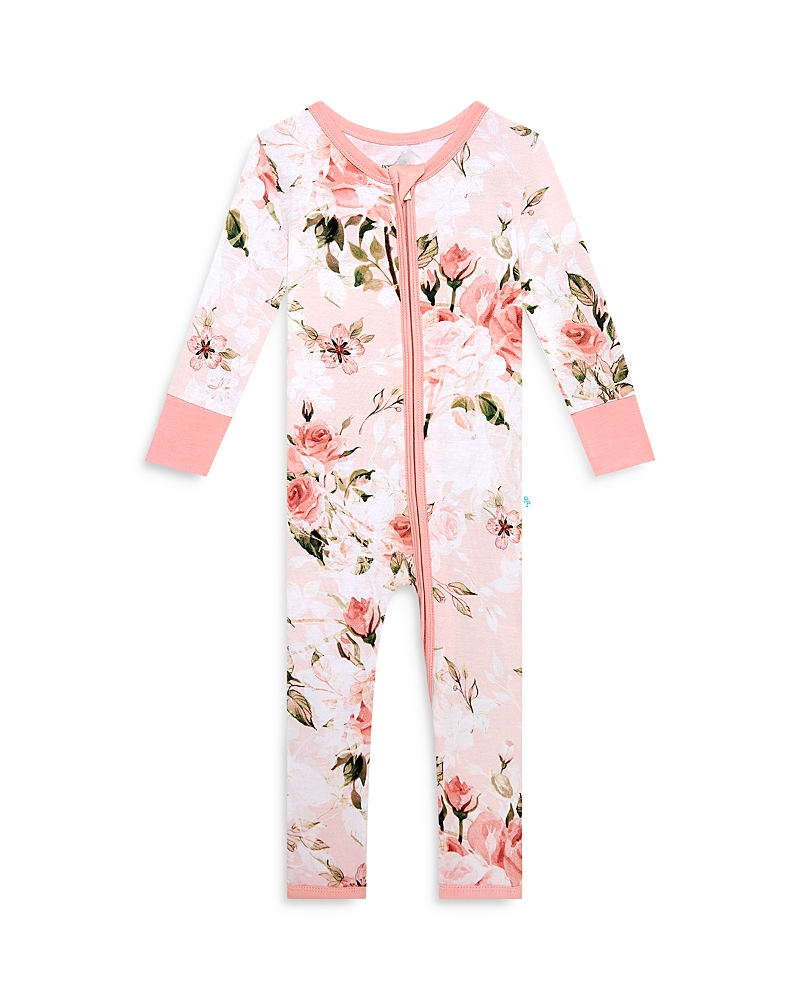 Posh Peanut Girls' Vintage Pink Rose Convertible Footie - Baby In Light/pastel Pink