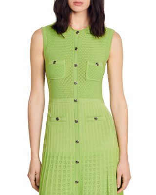sandro tuileries pointelle knit dress Sandro Tuileries Pointelle black Knit Dress, Women's Fashion, Dresses &  Sets, Dresses on Carousell