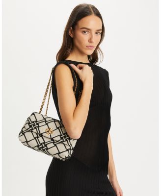 ショルダーバッグ・ポシェット SMALL KIRA WOVEN CONVERTIBLE Tory Burch Small Kira Woven Canvas Convertible Shoulder Bag