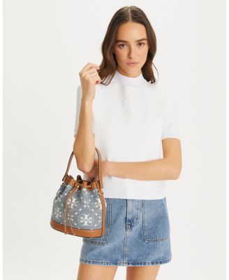 T Monogram Jacquard Bucket Bag