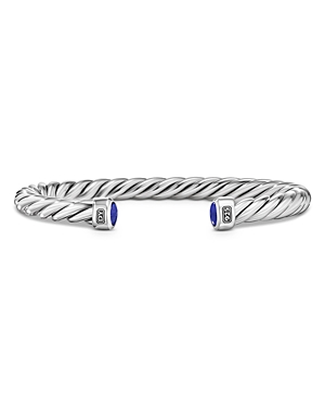 Men's Cable Classic Cuff Bracelet with Lapis Lazuli, 6mm