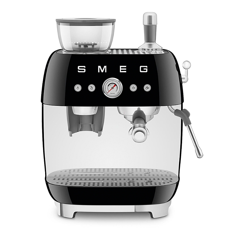 Smeg 50s Retro Style Aesthetic Espresso Coffee Machine In Black