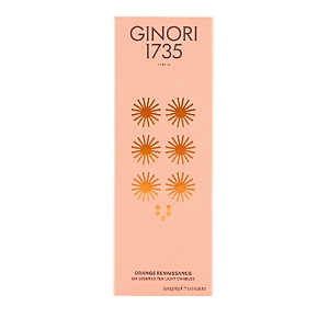 Shop Ginori 1735 Lcdc Orange Renaissance Scented Tealight Candles, Set Of 6 In Light Orange