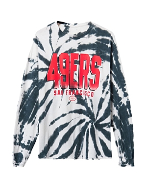 Junk Food Clothing 49ers Game Time Tie Dye Long Sleeve Tee In True Black Tie-dye