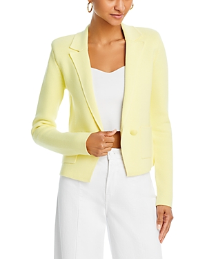 L Agence Sofia Cotton Blend Cardigan Blazer In Yellow Sorbet
