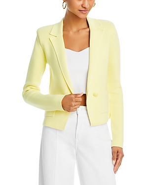 Shop L Agence L'agence Sofia Knit Blazer In Yellow Sorbet