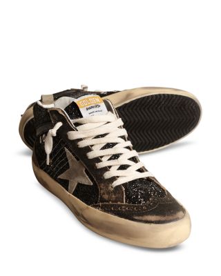 Women's Mid Star Glitter Lace Up Sneakers