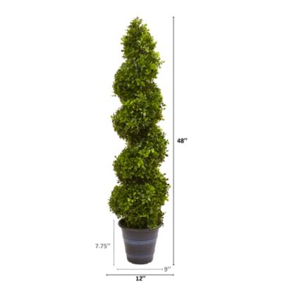 Artificial Boxwood Spiral Topiary with Planter (Indoor/Outdoor)