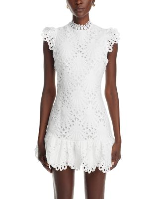 Mock Neck Lace Shift Dress - Exclusive