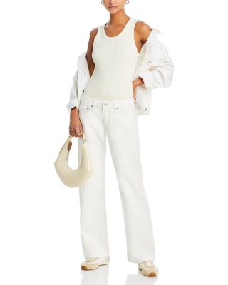 Levi's Low Loose Mid Rise Wide Leg Jeans in White
