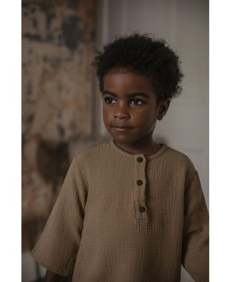 Unisex Muslin Henley - Little Kid, Big Kid