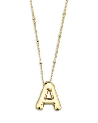 AQUA - Initial Balloon Pendant Necklace, 16-19.5"