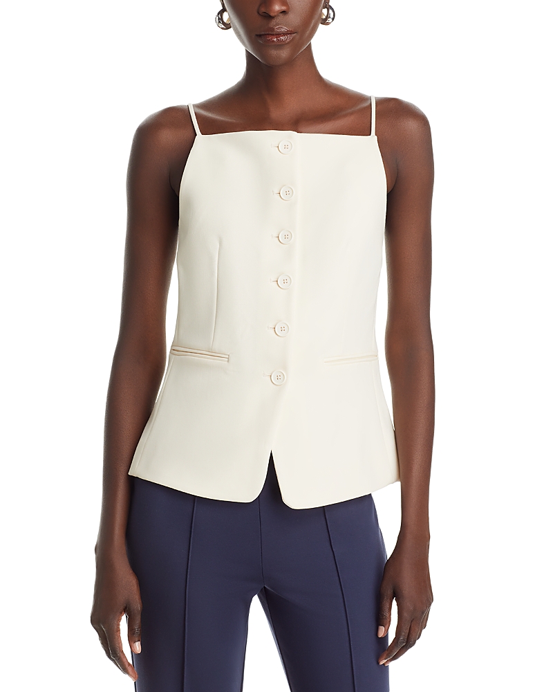 Staud Off-white Una Tank Top In Ecru
