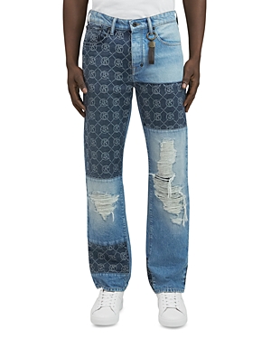 Kure Relaxed Fit Distressed Jeans in Indigo Blue