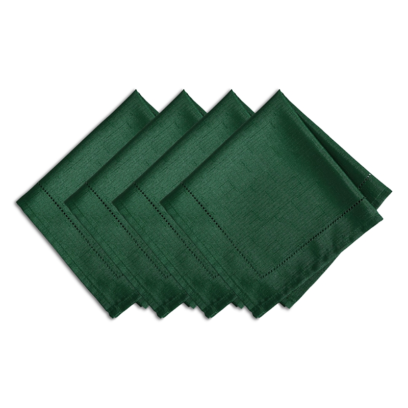 Elrene Home Fashions Alison Hemstitch Napkin, Set Of 4 In Green