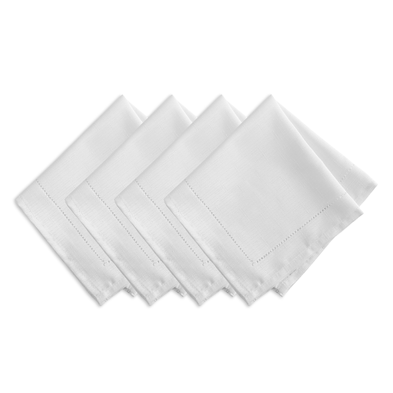 Elrene Home Fashions Alison Hemstitch Napkin, Set Of 4 In White