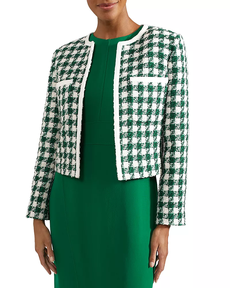 Hobbs London Genevieve Houndstooth Checkered Jacket
