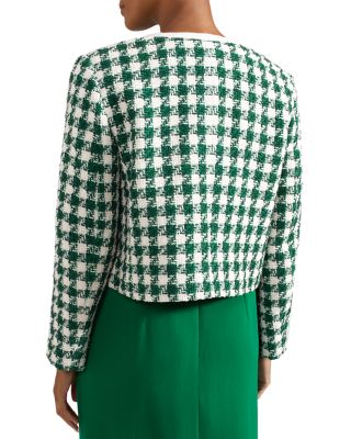 Genevieve Houndstooth Checkered Jacket