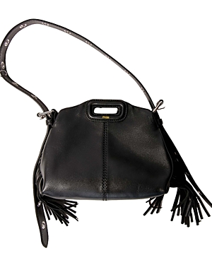 Maje Miss M Smooth Leather Mini Bag In Black