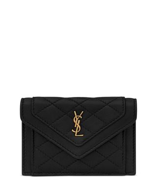 【SAINT LAURENT】GABY CARD WALLET SAINT LAURENT Gaby Flap Card Case In Quilted Lambskin