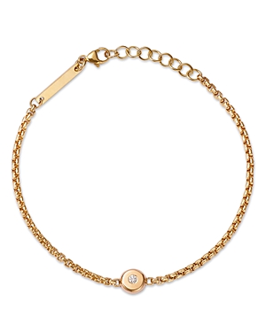 Zoe Chicco 14K Yellow Gold Diamond Nugget Box Chain Bracelet