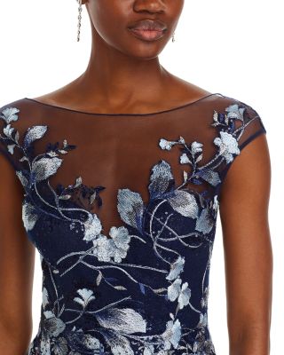 Embroidered Lace Illusion Bodice Gown