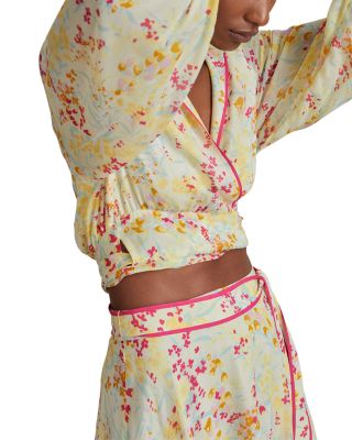 REISS - Lyla Buttercup Print Wrap Top