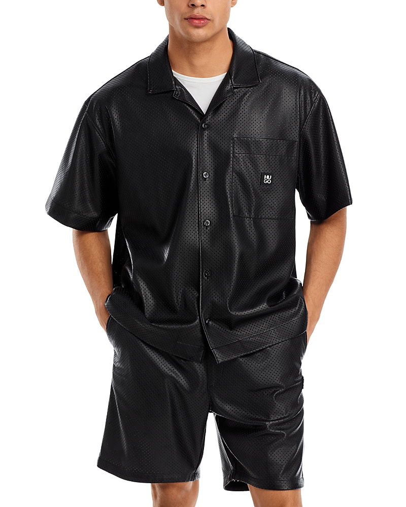Hugo Egeeno Oversized Button Front Camp Shirt
