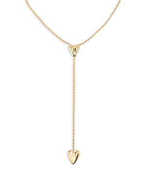 Double Heart Lariat Necklace, 39.7-39.3