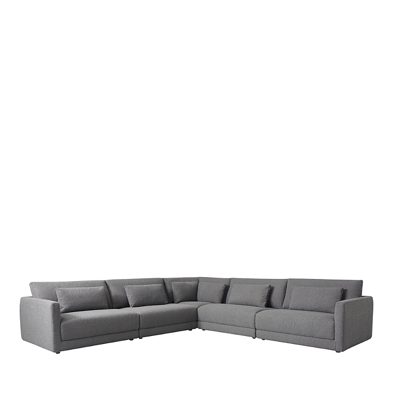Bloomingdale's Brody 5 Piece Sectional In Jacquard Boucle Grey