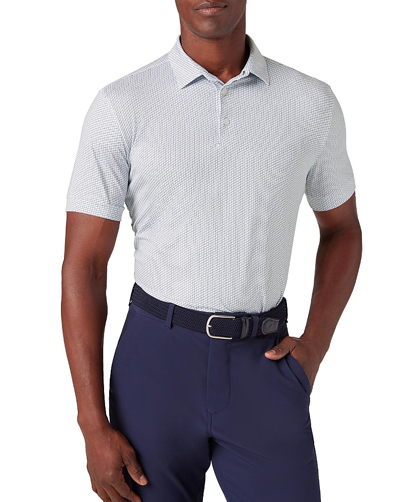 Mizzen + Main Mizzen+main Versa Ss Polo Lilac Stripe In White Triangle Geo