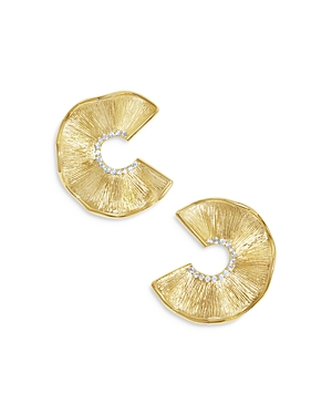 Shop Jackie Mack Designs Allure Cubic Zirconia Wavy Statement Earrings In Gold