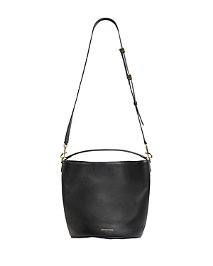 Gerard Darel Le Sandrine Leather Bucket Bag In Black