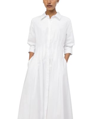 Jazz Poplin Pintuck Midi Dress