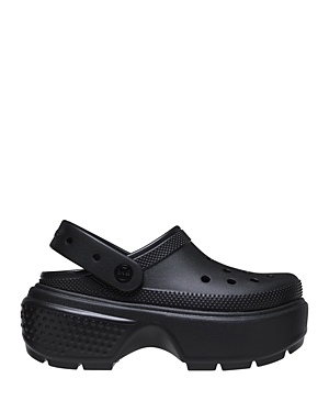 Shop Crocs Women's Stomp Platform Clogs In Black