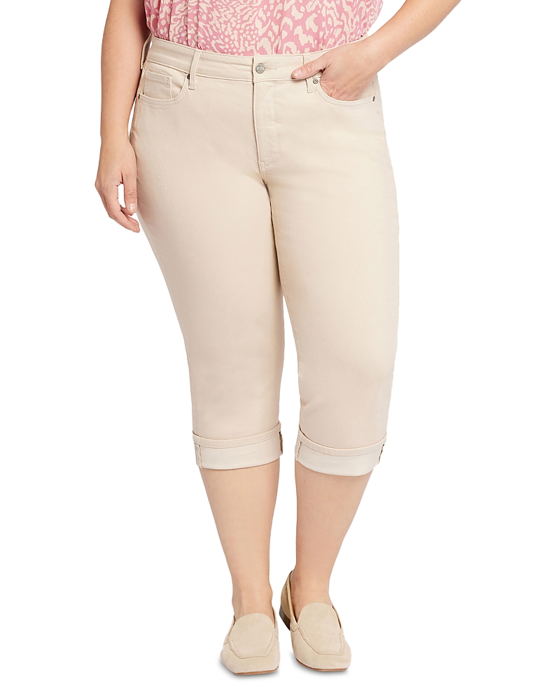 Nydj Plus Marilyn High Rise Straight Cropped Jeans in Pearl Grey