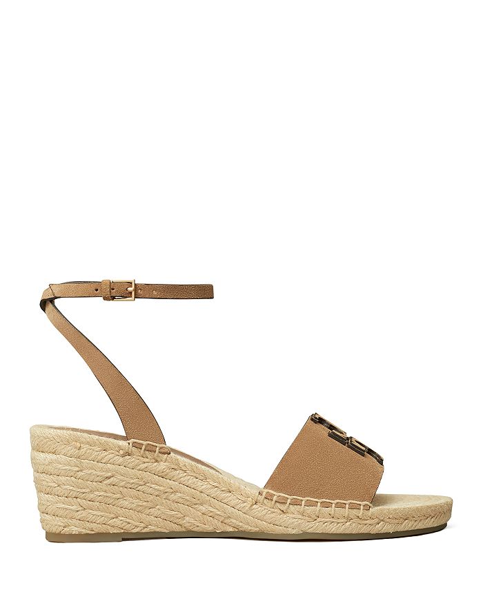 Tory Burch Ines Ankle Strap Espadrille Platform Wedge Sandal In Noisette