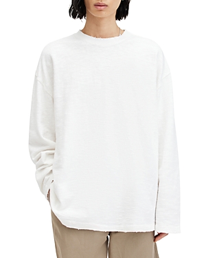 Shop Allsaints Long Sleeve Crewneck Tee In Lilly White
