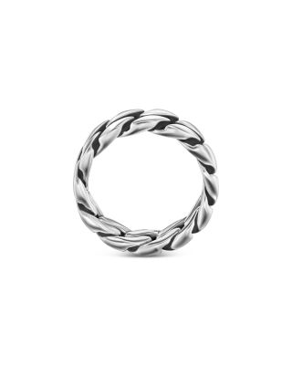 Men's Curb Chain Band Ring in Sterling Silver, 8mm