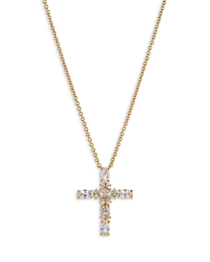 Nadri Spring Shine Cross Necklace, 16 In Gold