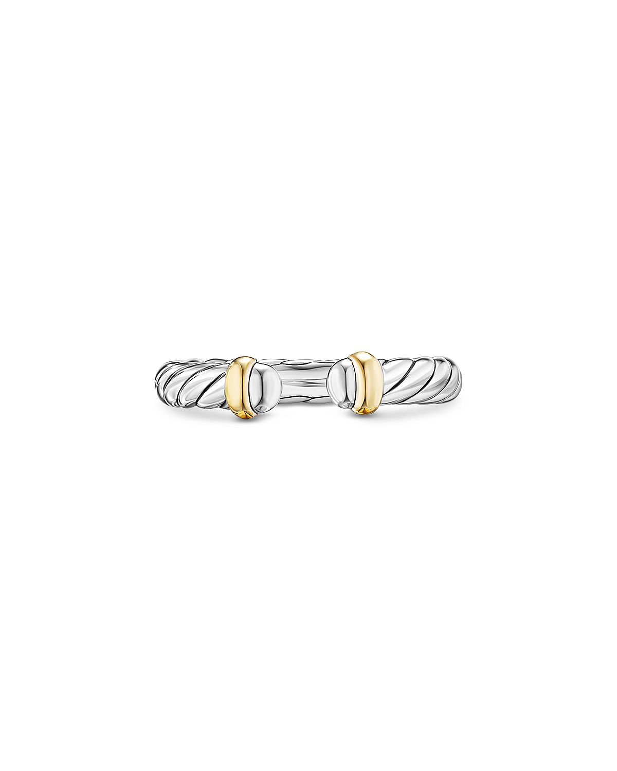 David Yurman Sterling Silver & 14K Yellow Gold Petite Cable Flex Ring