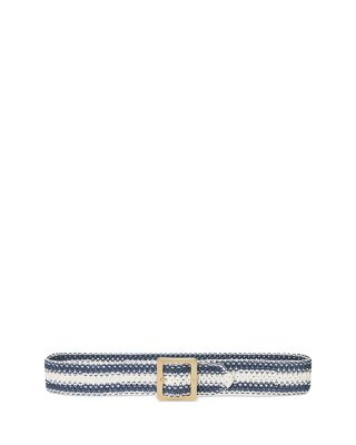 Ralph Lauren - Striped Woven Wide Buckled Belt