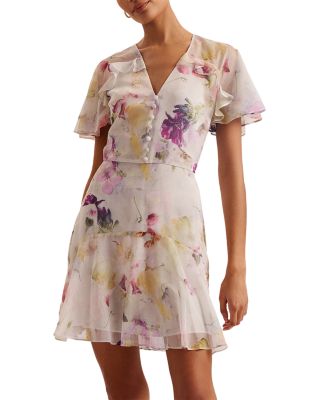 Ted Baker Angel Sleeve Fit and Flare Mini Dress | Bloomingdale's