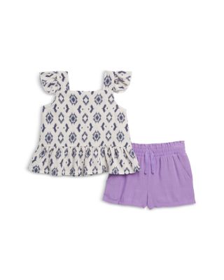 Splendid Girls' Ikat Ruffled Tank Top & Shorts Set - Baby