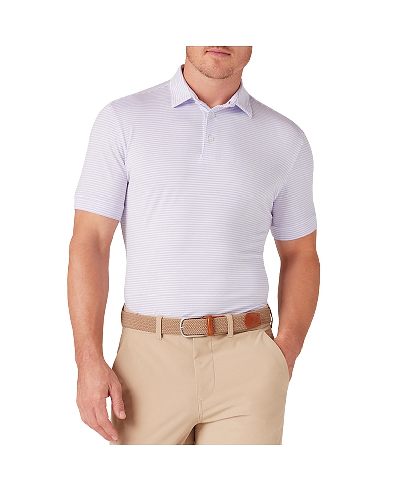 Mizzen + Main Mizzen+main Versa Ss Polo Lilac Stripe In Lilac Stripe