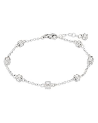 Miseno Jewelry - 18K White Gold Faro Diamond Cube Station Bracelet