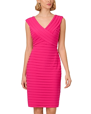 Shop Adrianna Papell Banded Jersey Dress In Electric Pink