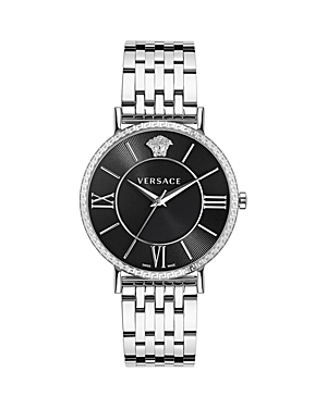 Shop Versace V-eternal Watch, 42mm In Black/silver