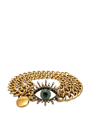 Shop Kurt Geiger Evil Eye Chain Belt In Gold